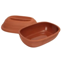 Sale Terracotta Chicken Roaster with Lid, 21x30cm Pots & Pans