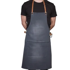 New Canvas BBQ Apron in Washed Grey Kitchen Textiles & Clothing