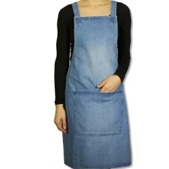 Discount Denim Suspender Apron in Blue Kitchen Textiles & Clothing