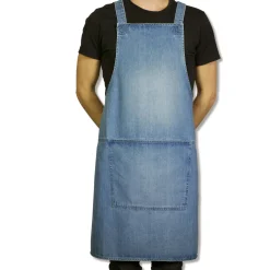 Discount Denim Suspender Apron in Blue Kitchen Textiles & Clothing
