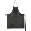 Hot Leather BBQ Apron in Vintage Grey Kitchen Textiles & Clothing