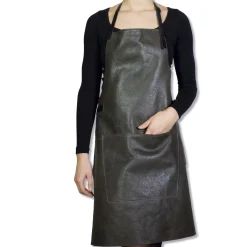 Hot Leather BBQ Apron in Vintage Grey Kitchen Textiles & Clothing