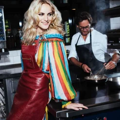 Hot Leather BBQ Apron in Vintage Grey Kitchen Textiles & Clothing