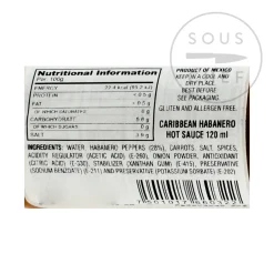 Online Habanero Caribbean Sauce, 120ml Ingredients Brands|Mexican Ingredients