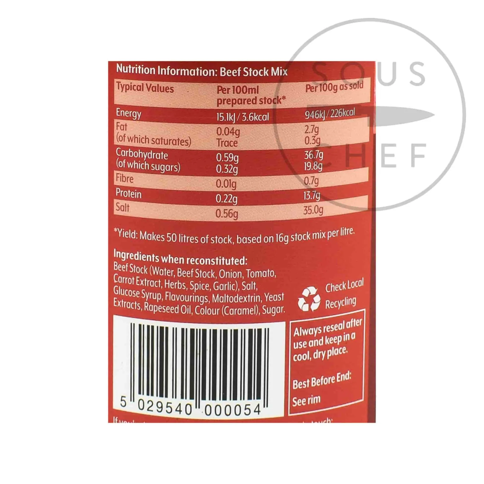 Best Beef Stock Mix, 800g Ingredients Brands|Made In The Uk