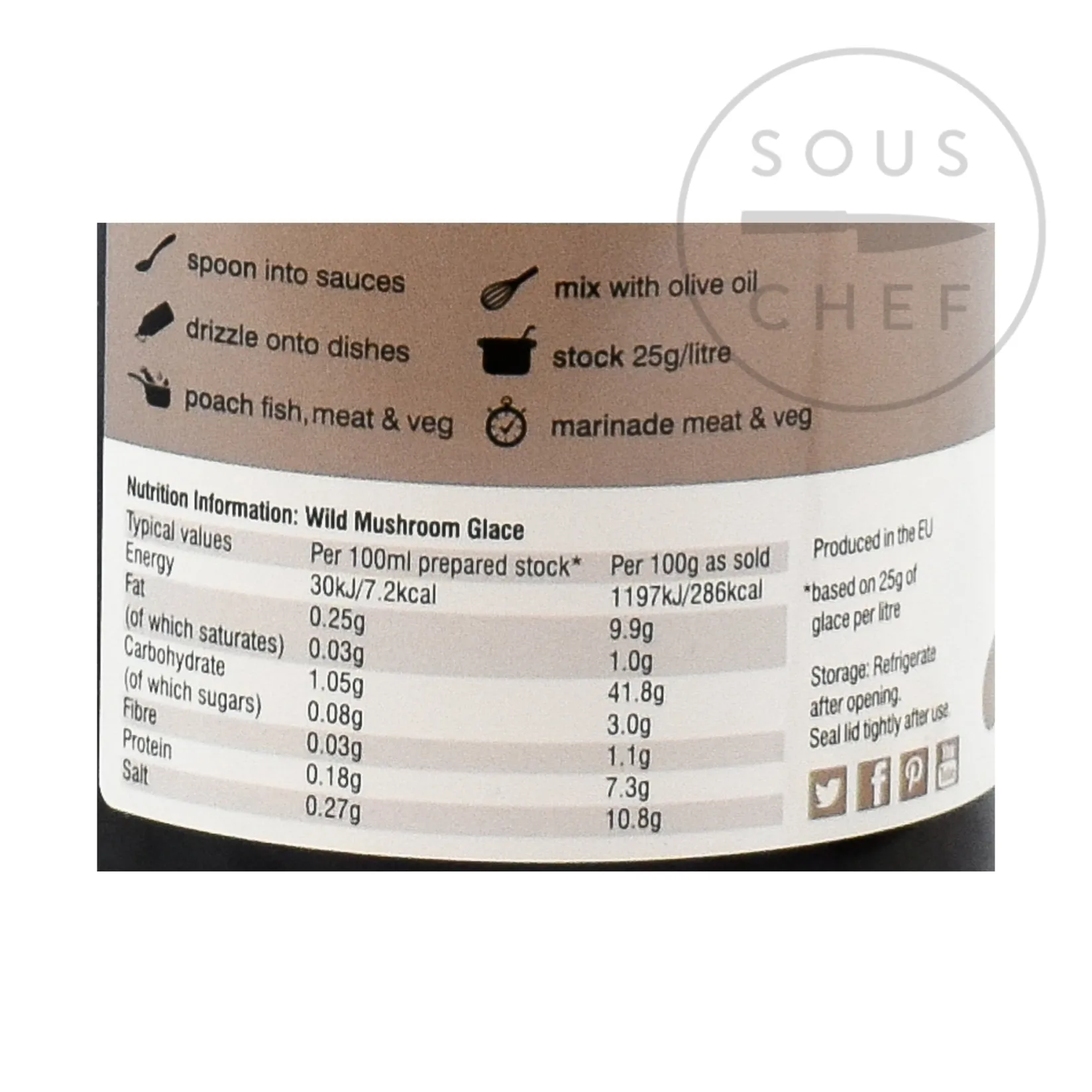 Hot Wild Mushroom Glace, 600g Ingredients Brands|French Ingredients