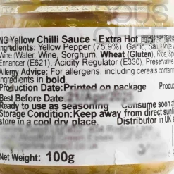 Outlet Extra Hot Yellow Chilli Sauce, 100g Ingredients Brands|Chinese Ingredients