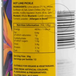 Hot ' Hot Lime Pickle, 380g Indian Ingredients|Vegetables