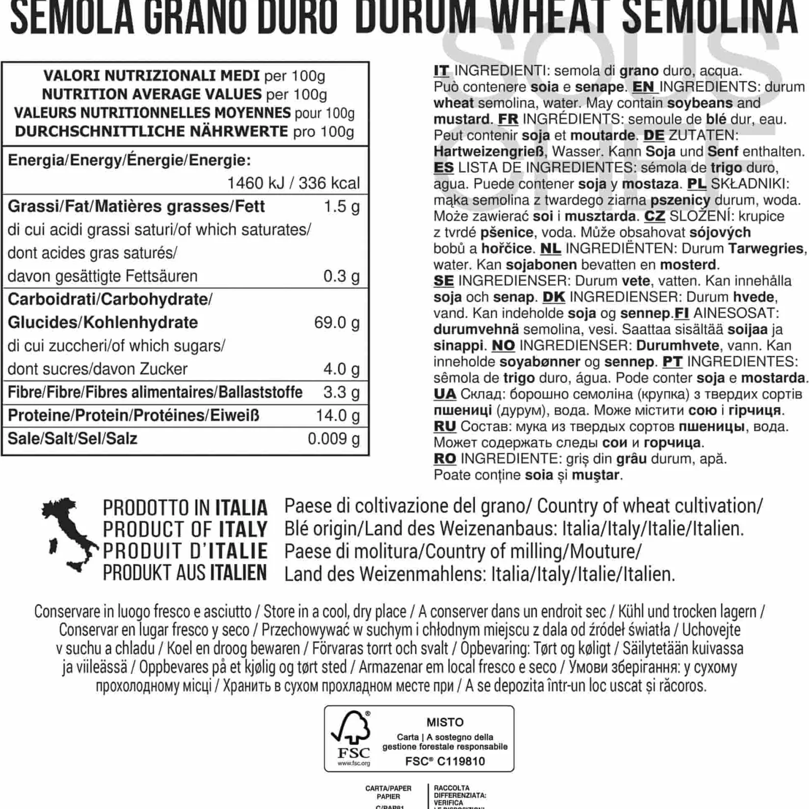 Clearance Strozzapreti Durum Wheat Semolina Pasta, 500g Ingredients Brands|Italian Ingredients