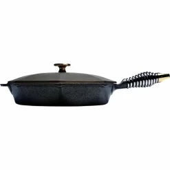 Outlet Cast Iron Skillet with Lid, 30cm (12inch) Pots & Pans