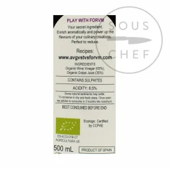 Hot Organic Merlot Balsamic Vinegar, 500ml Ingredients Brands|Spanish Ingredients