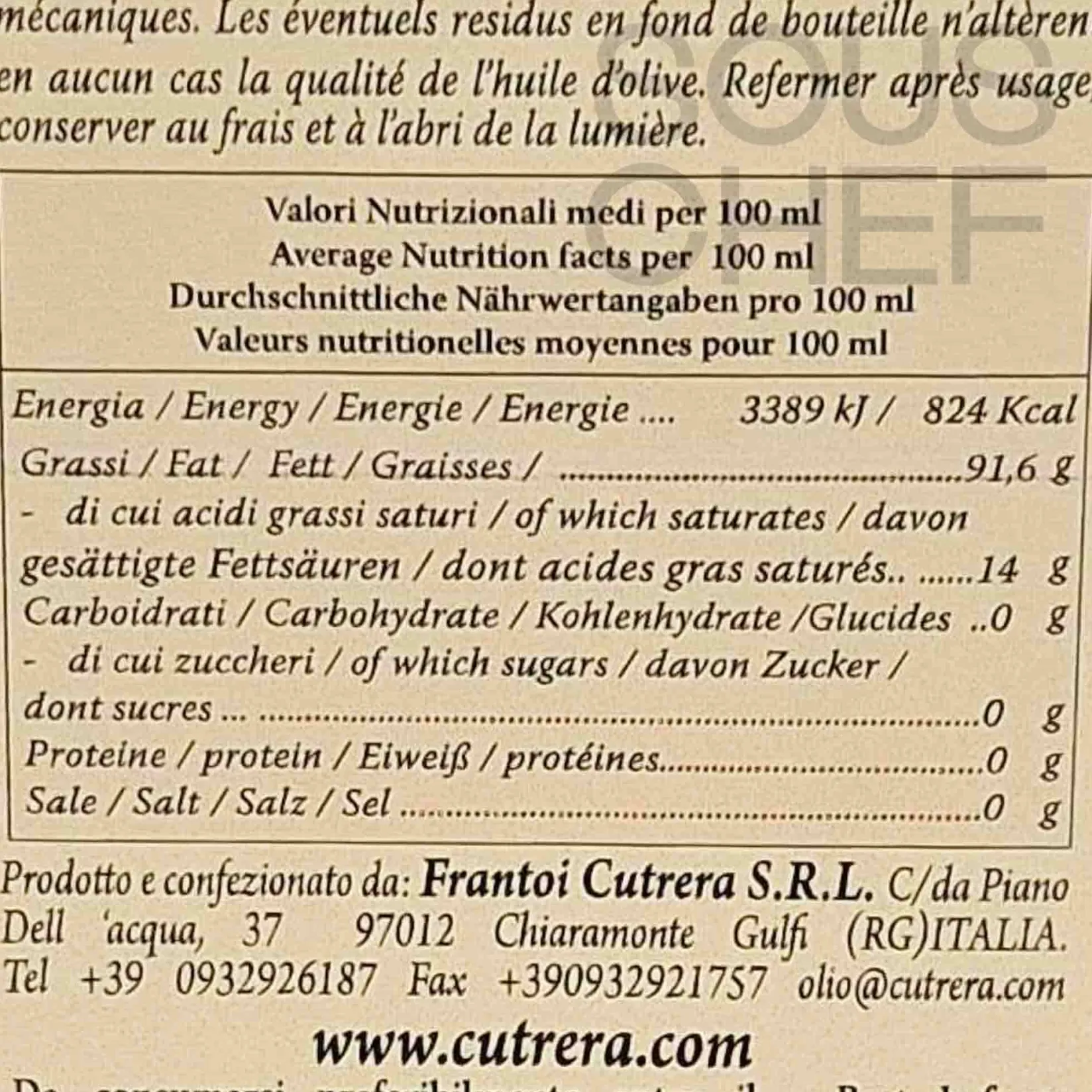 Online Selezione Sicilian Extra Virgin Olive Oil Blend Ingredients Brands|Italian Ingredients