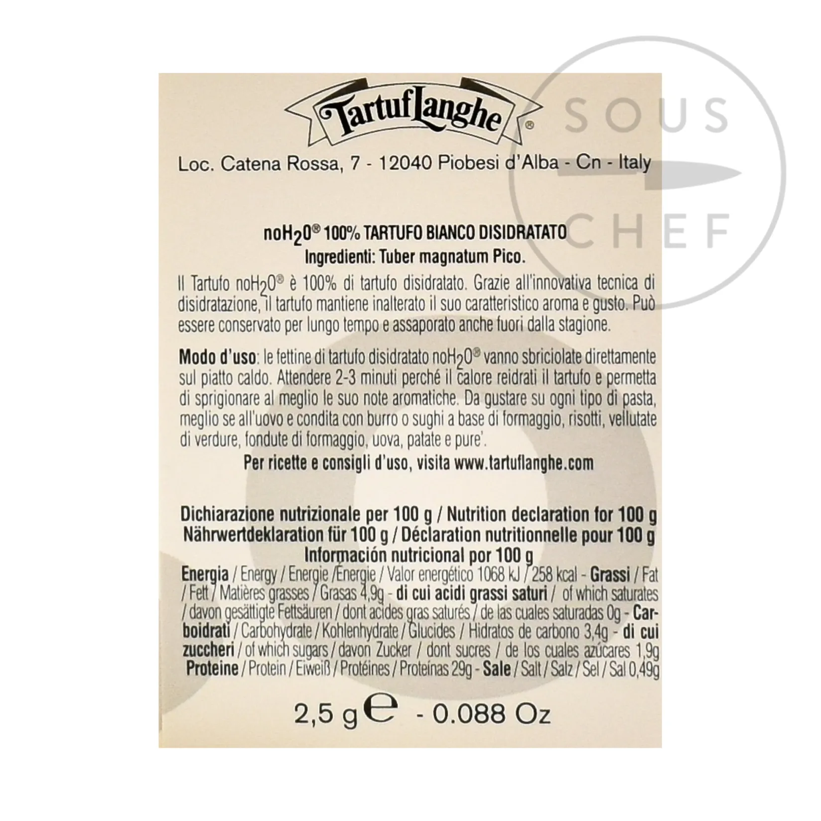 New Freeze-Dried Alba White Truffle, 2.5g Ingredients Brands|Italian Ingredients