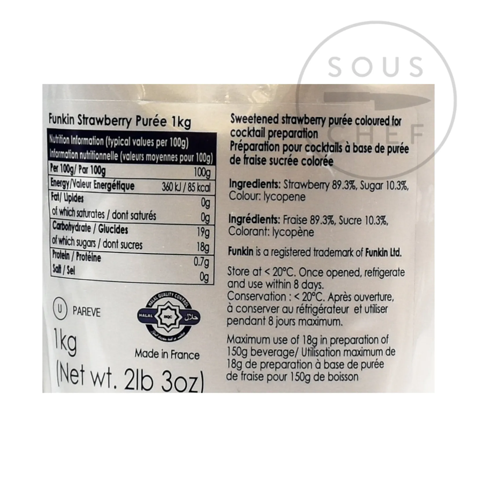 Sale Strawberry Puree, 1kg Ingredients Brands|Drinks