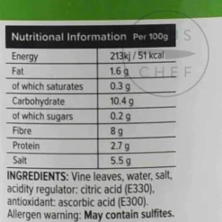 Best Vine Leaves in Brine, 680g Ingredients Brands|Vegetables