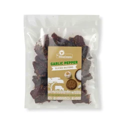Clearance Garlic Pepper Biltong Slices, 250g Ingredients Brands|Snacks
