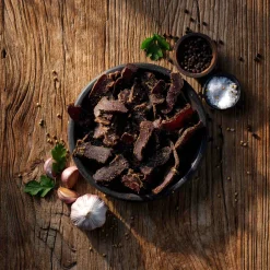 Clearance Garlic Pepper Biltong Slices, 250g Ingredients Brands|Snacks