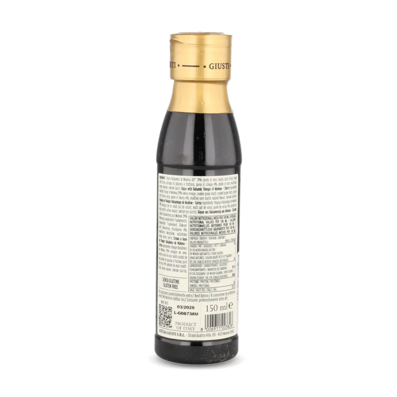 New Giusti Balsamic Crema Cherry Glaze, 150ml Ingredients Brands|Italian Ingredients