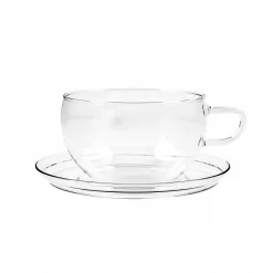 Hot Glass Teacup & Saucer, 400ml Tableware Brands|Crockery & Dinnerware