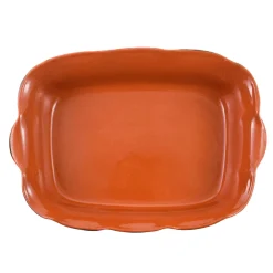 New Glazed Terracotta Wavy Roasting Dish, 35cm Baking Supplies & Equipment