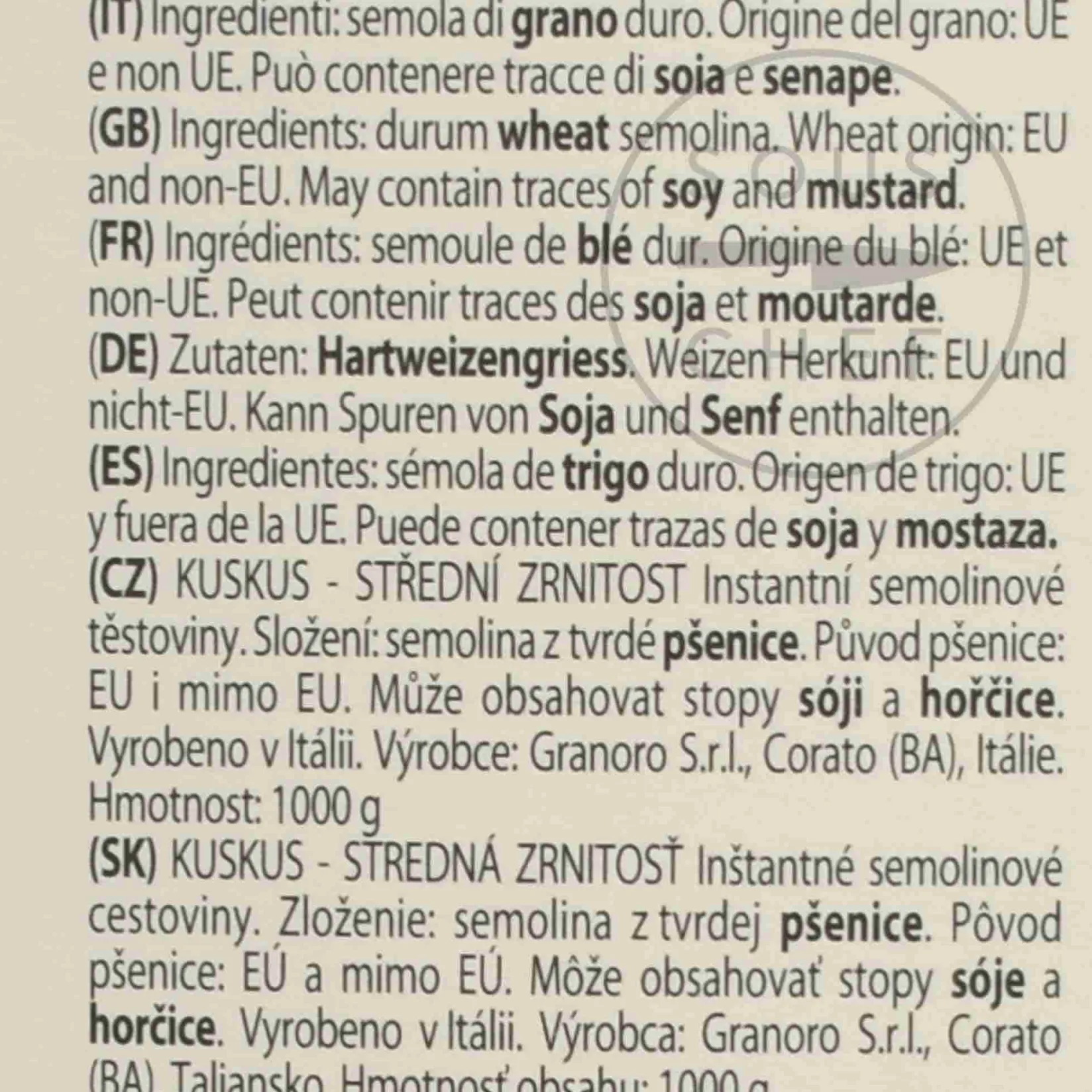 Best Granoro Couscous, 1kg Ingredients Brands|Pasta, Rice & Beans