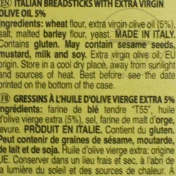 Best Grissini Traditional Extra Virgin Olive Oil Breadsticks, 125g Ingredients Brands|Snacks