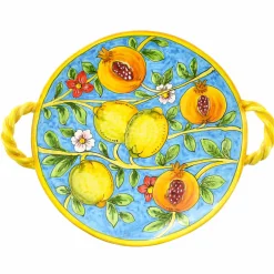 Online Hand Painted Centrepiece Dish - Pomegranates & Lemons, 35cm Tableware Brands|Italian Ingredients