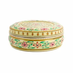 Clearance Hand Painted Single Tier White Tiffin Tin, 300ml Indian Ingredients|Food Storage & Containers