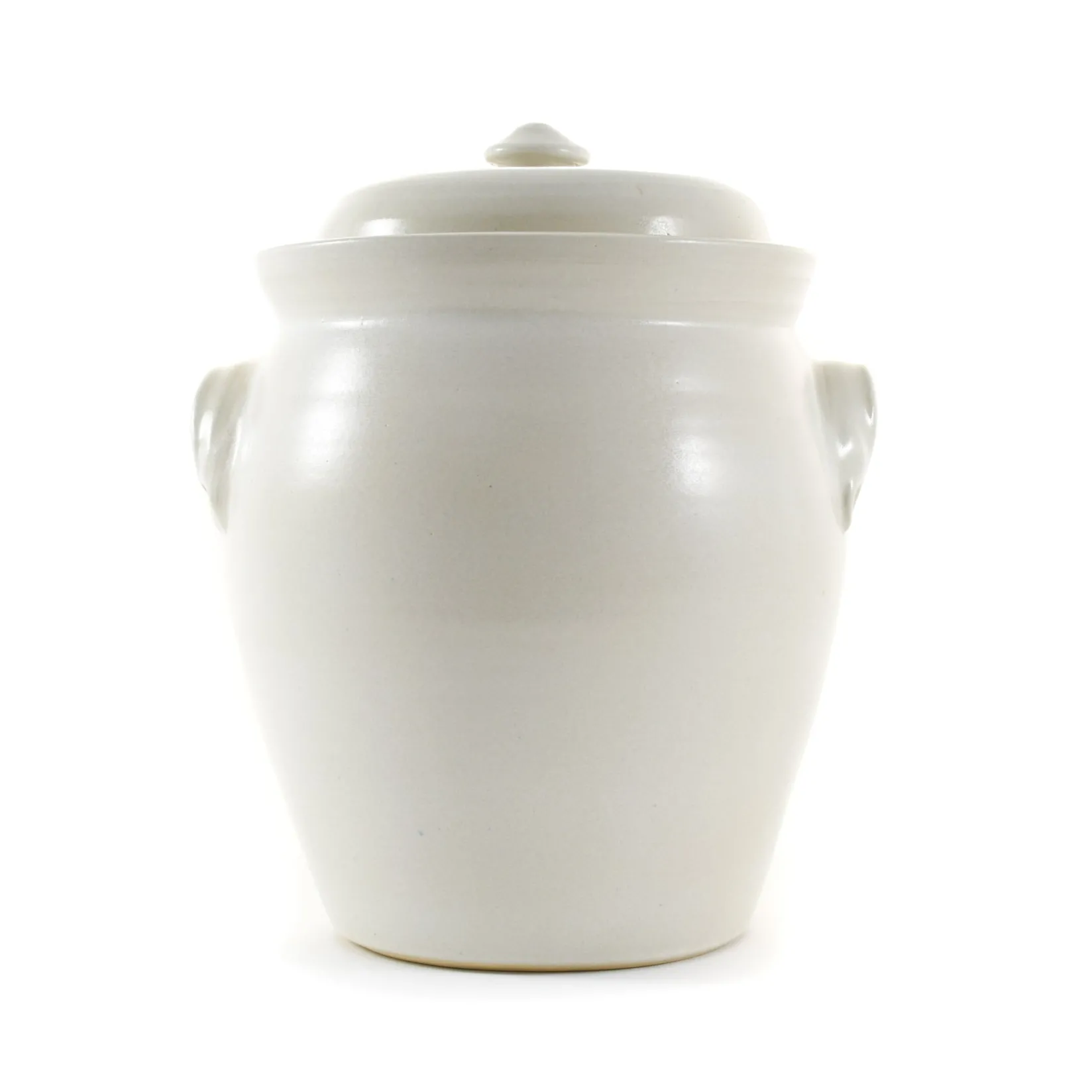 Online Handmade Stoneware Fermenting Crock in White 4.5 litre Pickling, Preserving & Fermenting Jars