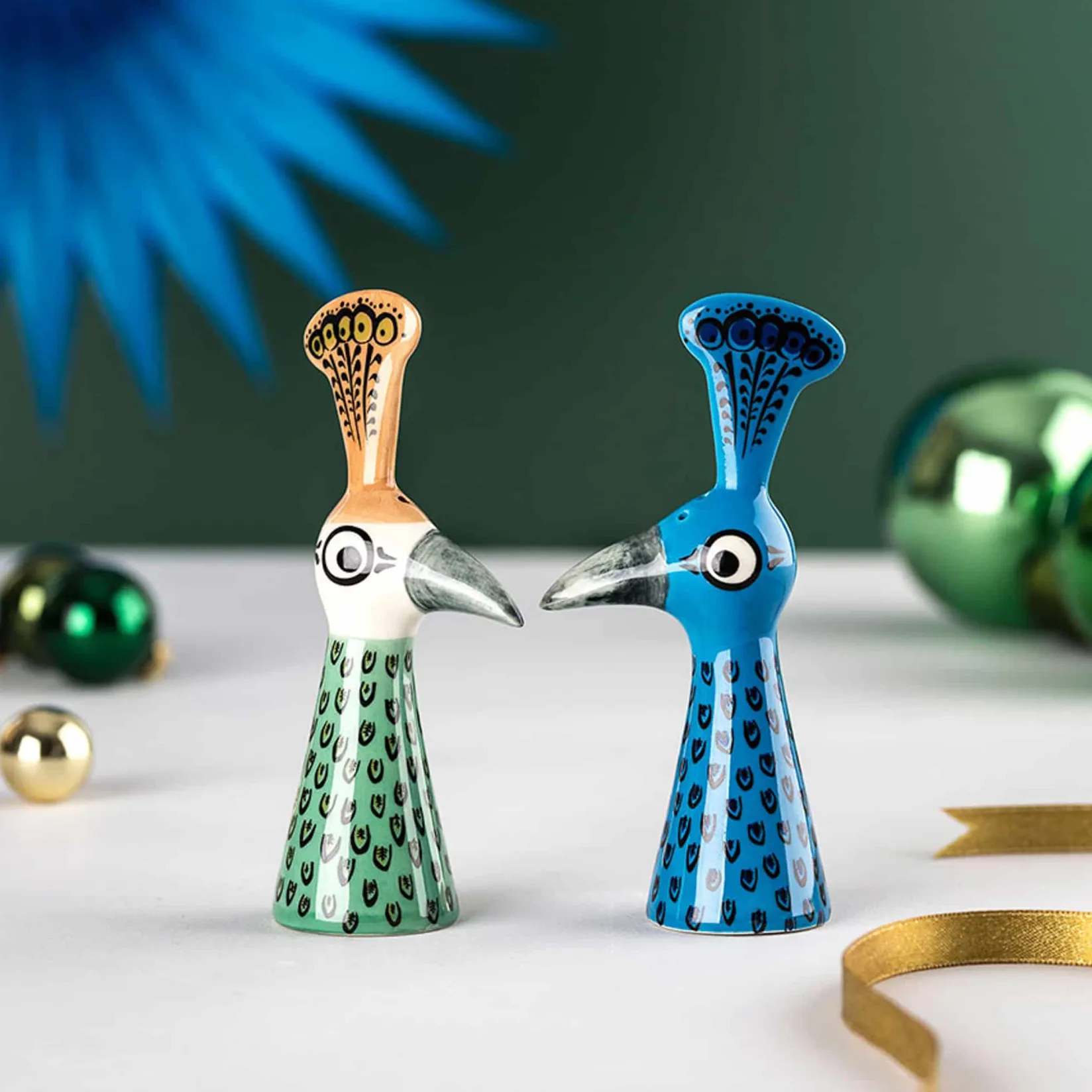 New Set of 2 Peacock Salt & Pepper Shakers, 11.5cm Table Setting|Kitchen Tools & Utensils