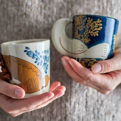 Clearance Hezha Blue Mug with Bird, 8cm Crockery & Dinnerware|Tableware Brands