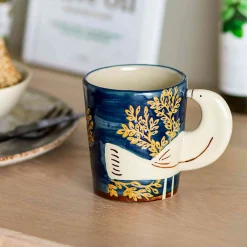 Clearance Hezha Blue Mug with Bird, 8cm Crockery & Dinnerware|Tableware Brands
