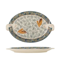 Outlet Hezha Blue Stoneware Serving Platter, 34x25cm Tableware Brands