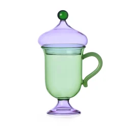 Green Mug with Lilac Lid, 18.5cm Tableware Brands
