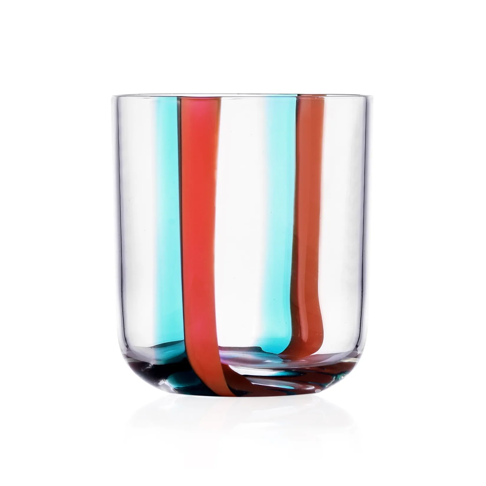 Best Red & Teal Striped Tumbler, 350ml Tableware Brands