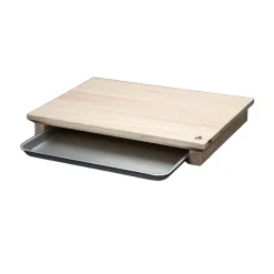 Best Japanese Hinoki Cypress Wood Chopping Board with Prep Tray, 42x30x5cm Japanese Ingredients|Kitchen Tools & Utensils