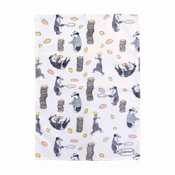 Clearance Badger Pancakes Tea Towel Kitchen Textiles & Clothing