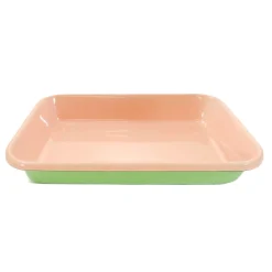 Discount Kapka x Sous Chef Colourblock Enamel Roasting Dish, 26cm, Green & Pink Baking Supplies & Equipment