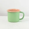 Hot Kapka x Sous Chef Colourblock Enamel Mug, Green & Pink, 350ml Crockery & Dinnerware|Tableware Brands