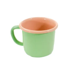 Hot Kapka x Sous Chef Colourblock Enamel Mug, Green & Pink, 350ml Crockery & Dinnerware|Tableware Brands