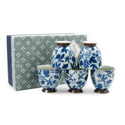 Kashiwa Blue Japanese Teacup Set Tableware Brands|Japanese Ingredients