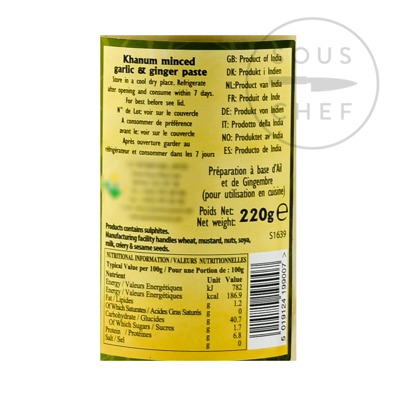 Outlet Minced Garlic & Ginger, 220g Ingredients Brands|Indian Ingredients