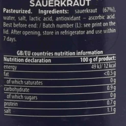 Krakus Saurkraut, 900g Ingredients Brands|Vegetables