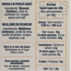 Sale La Brujula Galician Mussels in Escabeche, 110g Spanish Ingredients|Tinned Fish & Seafood