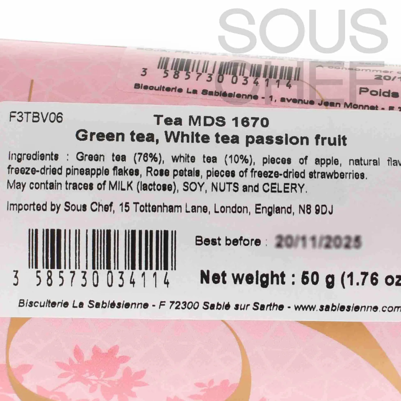 Clearance Green & White Tea with Passion Fruit, 50g Ingredients Brands|French Ingredients