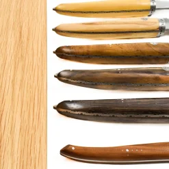 Hot Gourmet Knife Block of 6 Kitchen Knives, Mixed Woods French Ingredients|Kitchen Knives