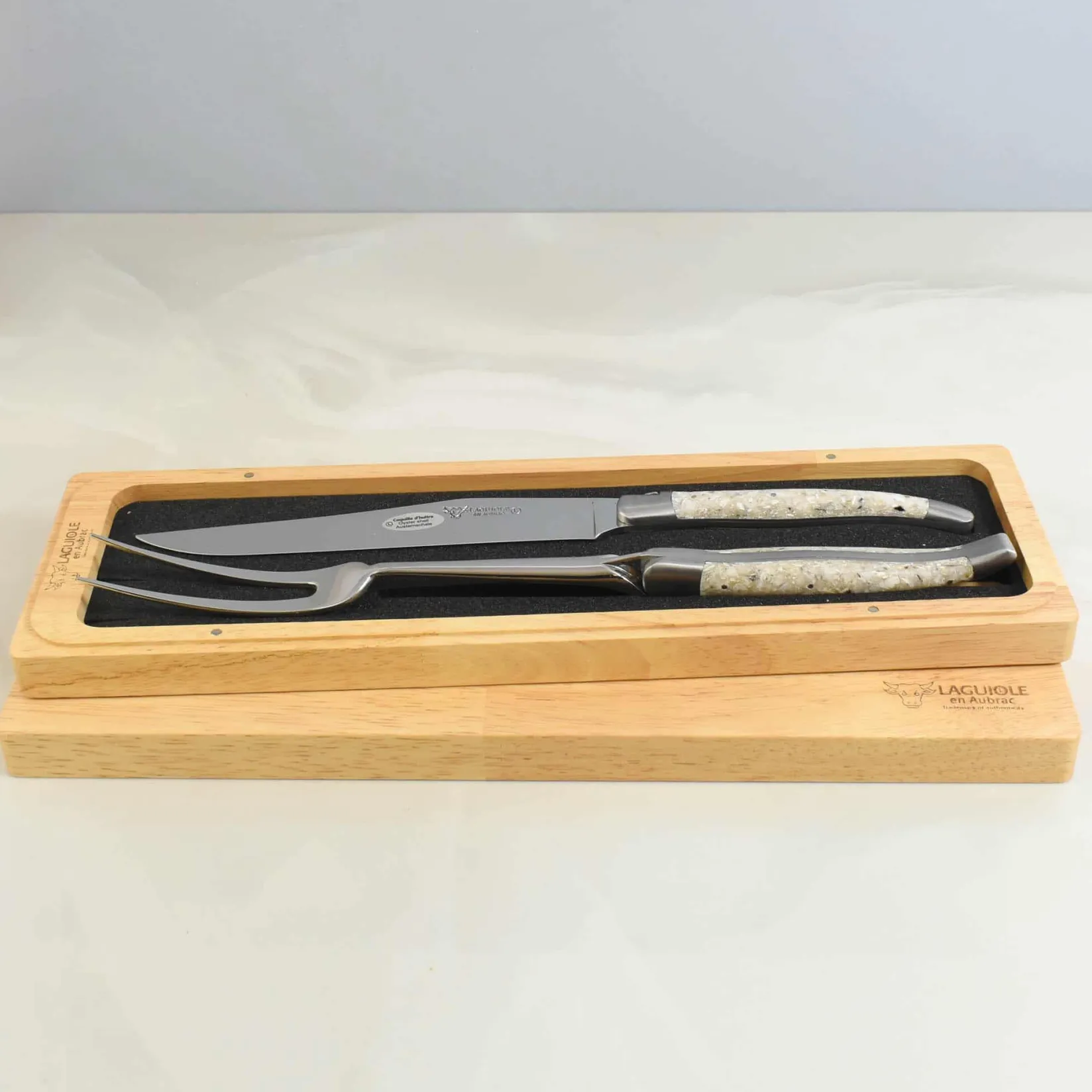 Online Oyster Shell Handle Carving Set Kitchen Knives