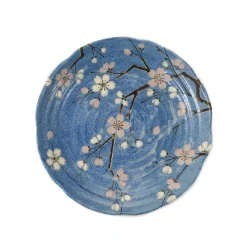 Online Light Blue Sakura Blossom Side Plate Japanese Ingredients|Plates