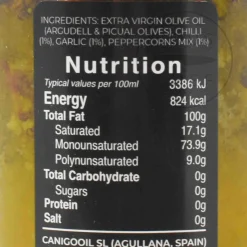 Chilli, Garlic & Pepper Infused Olive Oil, 250ml Ingredients Brands|Spanish Ingredients