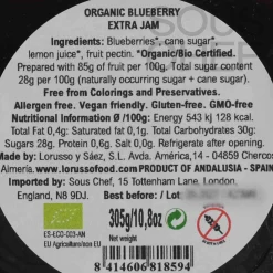 Discount Organic Artisanal Blueberry Jam, 305g Ingredients Brands|Jam, Honey & Spreads